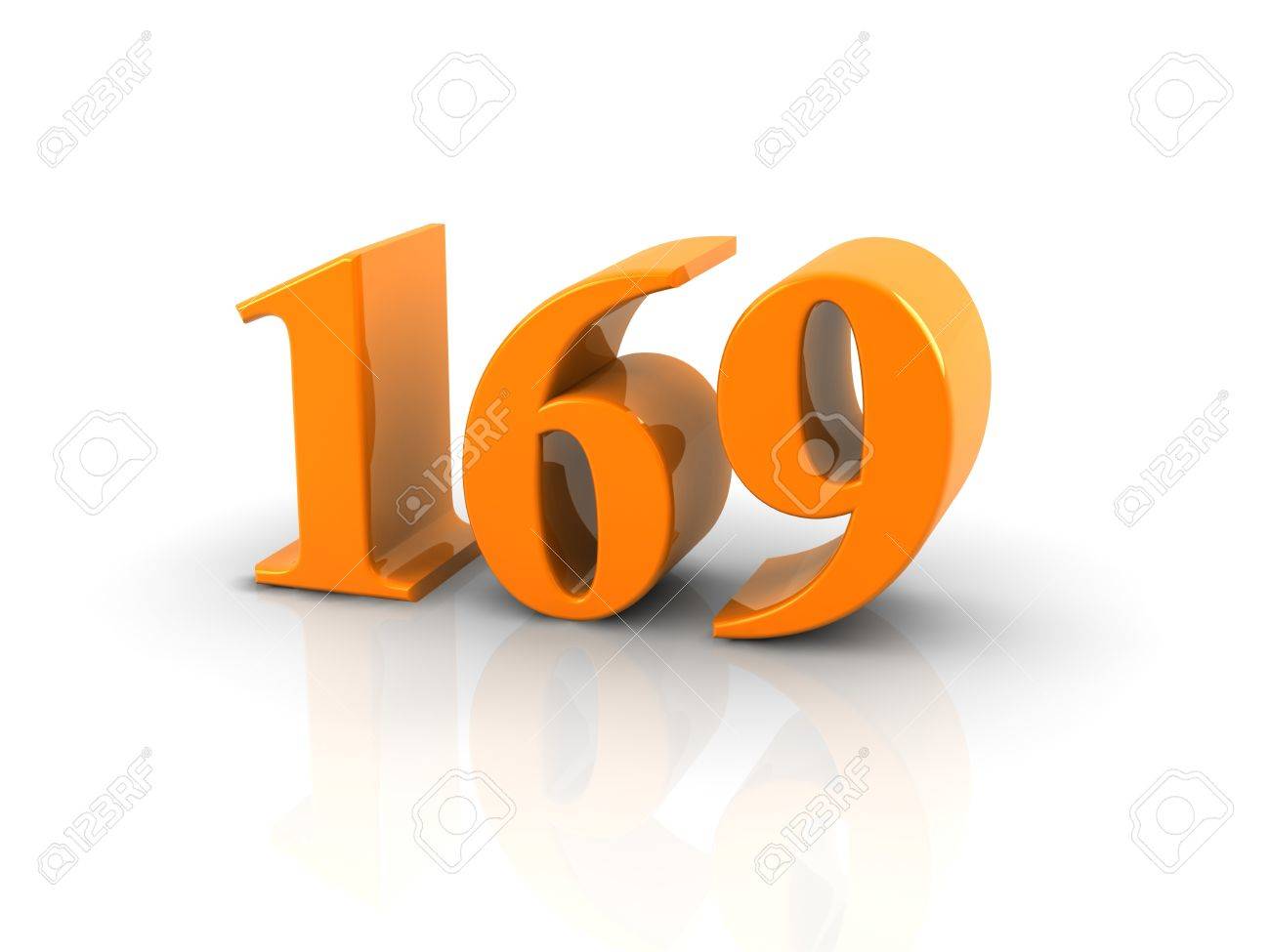 Orange Metallic Number 169 On White Background. Stock Photo, Picture and Royalty Free Image. Image 38058458.